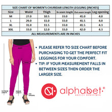 Load image into Gallery viewer, Alphabet® Women's Solid Churidhar Length Leggings